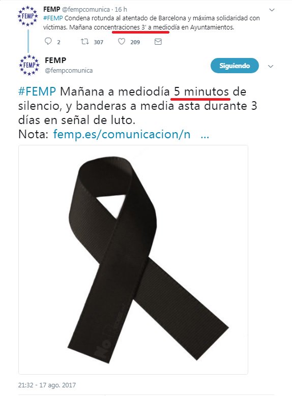 ManuelDminguez's tweet photo. La @fempcomunica aumentando los minutos de silencio de 3 a 5 y creando confusión en los ayuntamientos. #protocolo #FalloDeProtocolo #asíNo https://t.co/mBNkUWZi1a
