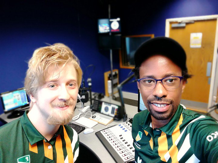 UoNTenpin's tweet photo. Studio time! Our @senpia and @Unsincere at the @BBCnottingham studios to talk about their experience shooting the ident for @BBCOne. https://t.co/eKNSzxV8pj