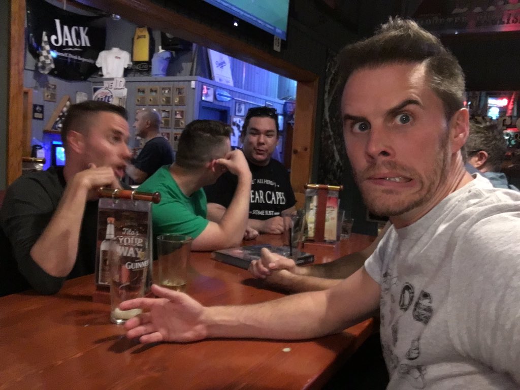 WriterStag's tweet photo. We're having fun. @glasscannonpod @joeobriensbrain @troylavallee https://t.co/aPz3v4IoFm