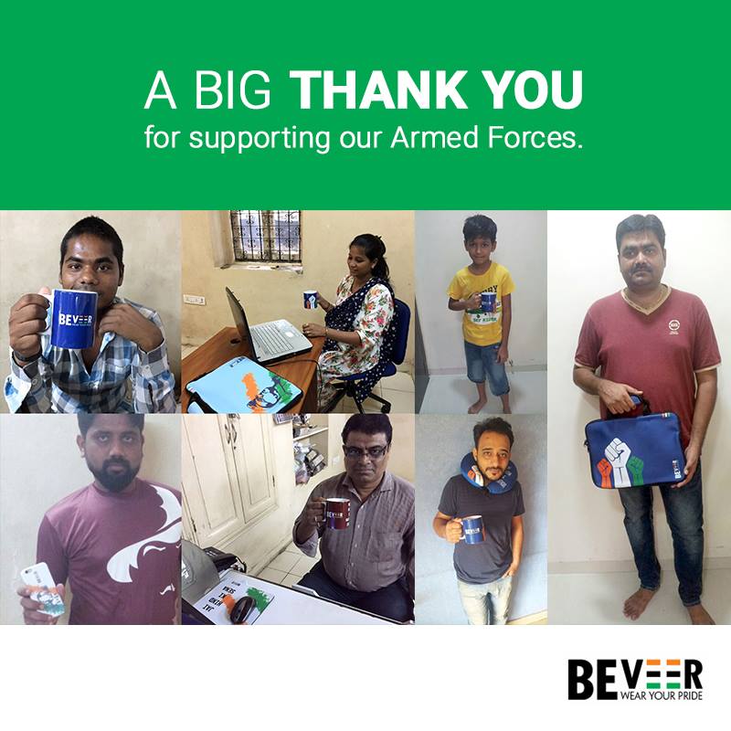 kedia_kunal's tweet photo. A very BIG THANK YOU to all those who bought BeVeer merchandize from https://t.co/VO0ICk6CVt and contributed towards our Armed Forces. https://t.co/AZk1TGr5cZ