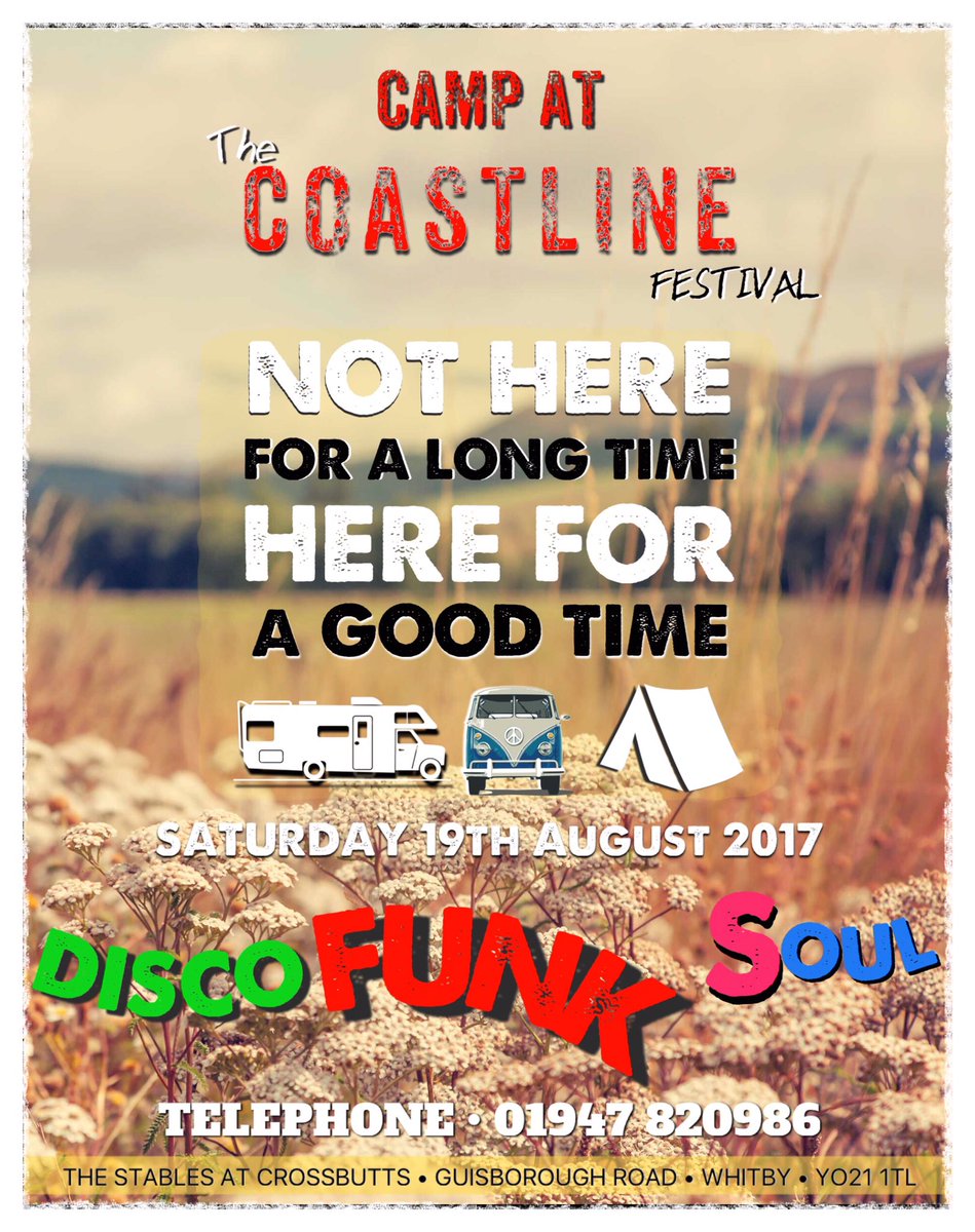 CoastlineThe's tweet photo. Not Long Now ! Tickets Available On The Gate !🎶😊🕺🌞🎉🎸🍺🥂⛺️ • Gates Open 1.30 pm @WhitbyTownFC @Tweet2Yorkshire @WhitbyWhatsOn @HotUKFestivals https://t.co/nU5KK2GwXO