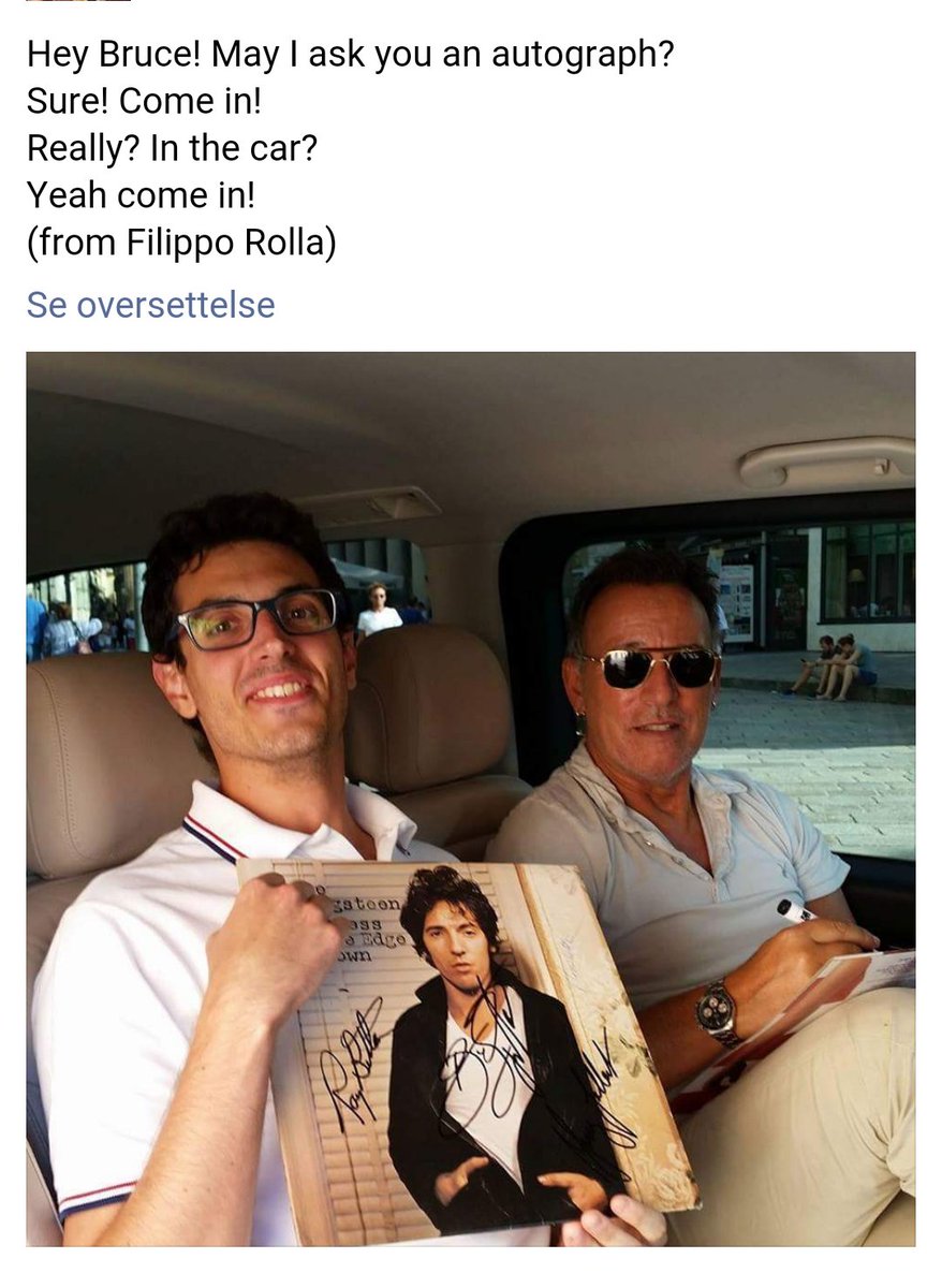 Bruce Springsteen on vacation in Italy at the moment. Taking time to interact with his fans. And in a way only The Boss does! 💕