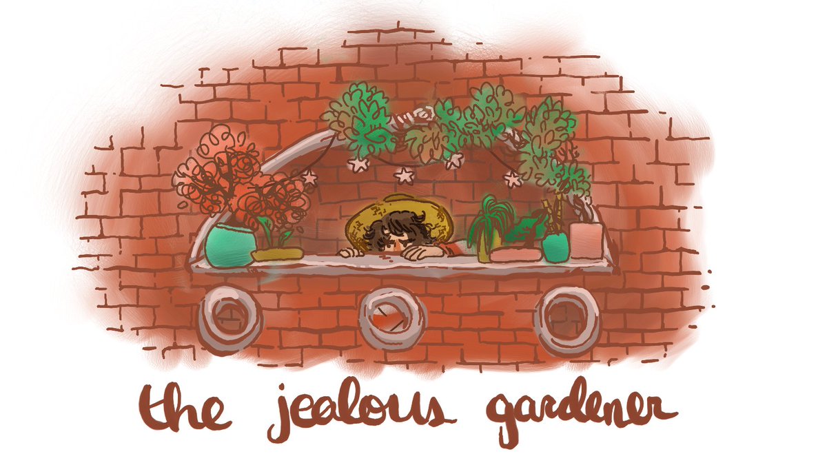 XedBlankenship's tweet photo. i made that doodle from the other day into a proper piece! #illustration #garden #gardener #hello3am https://t.co/WO9ogrlsZi