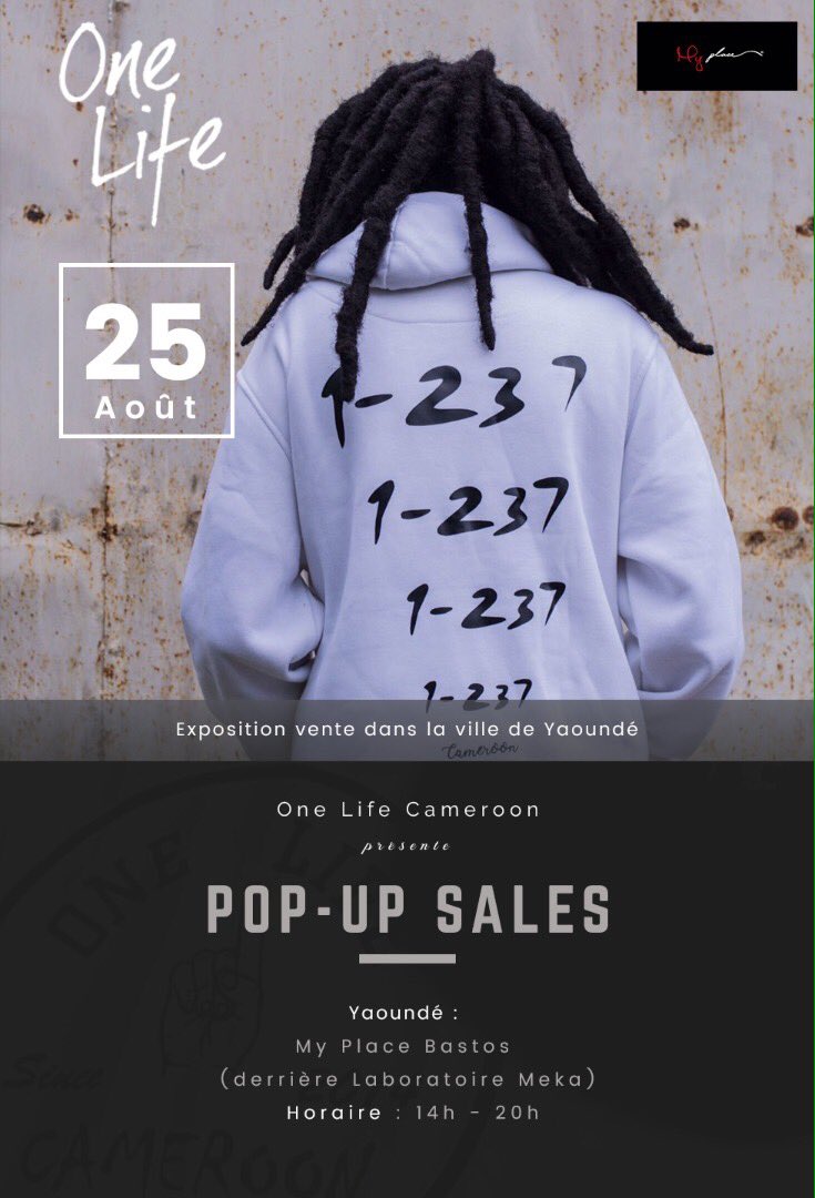 limited_culture's tweet photo. [ #Event ] 
@OneLife_Camer   Pop-Up Sales  ( exposition-vente) 

📍Yaoundé - 📆25.08.2017
📍Douala    - 📆27.08.2017 ( #PromoSpace2) https://t.co/82saCDZ4Rp
