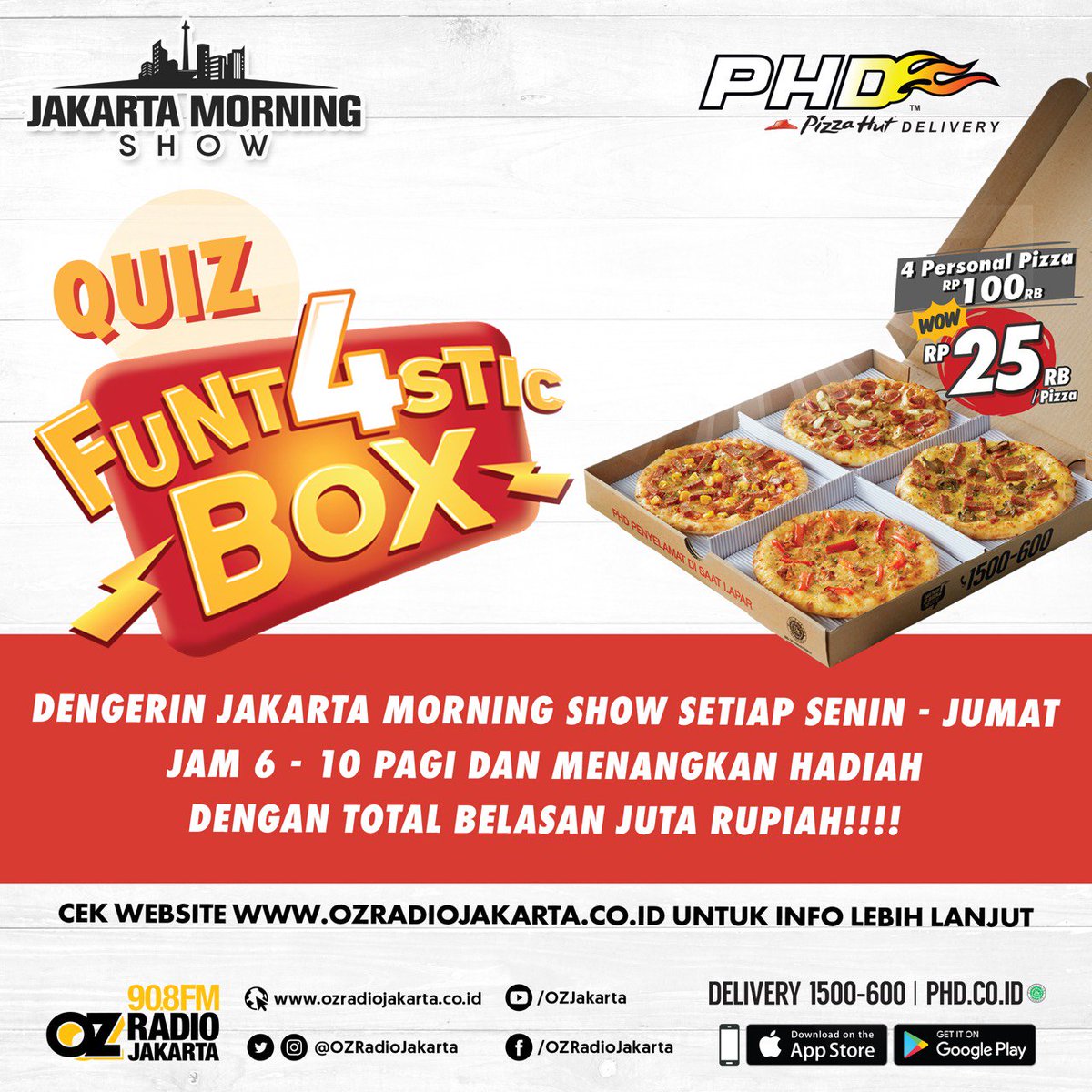 Infusionet's tweet photo. OZ Radio Jakarta dan PHD mau ngajak lo ngerasain sensasi paket terbaru dari PHD, Funt4stic Box! Ikutan kuisnya yuk: https://t.co/Q28k6RrYuF https://t.co/quq74XSz3G