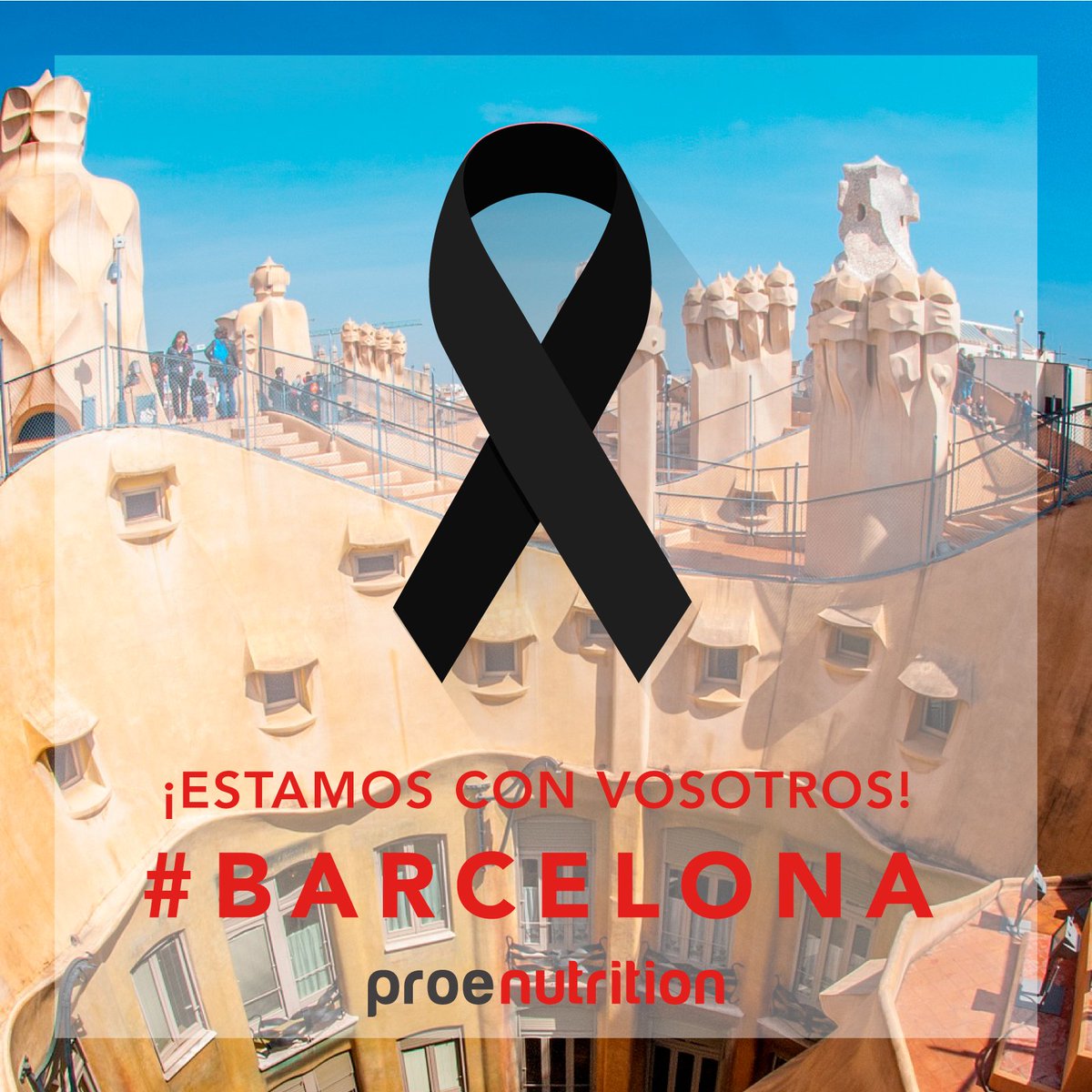 PROENUTRITION's tweet photo. El día de hoy no merece menos. Todos con BCN.
B A R C E L O N A

#Barcelona #PrayForBarcelona #PrayForBcn #Proenutrition #StopTerrorism https://t.co/8JkF1Xld7S