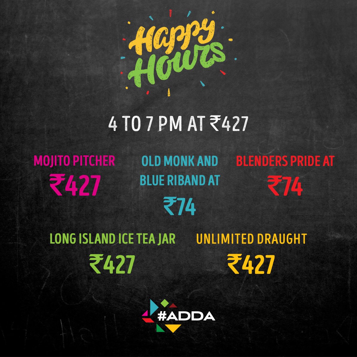 chaloadda's tweet photo. Want to relax this Sunday? Come to #Adda! Happy Hours at Adda from 4 PM to 7 PM! #chaloadda #happyhours #sunday #weekend #weekends #funday https://t.co/s9J9rWwWX7