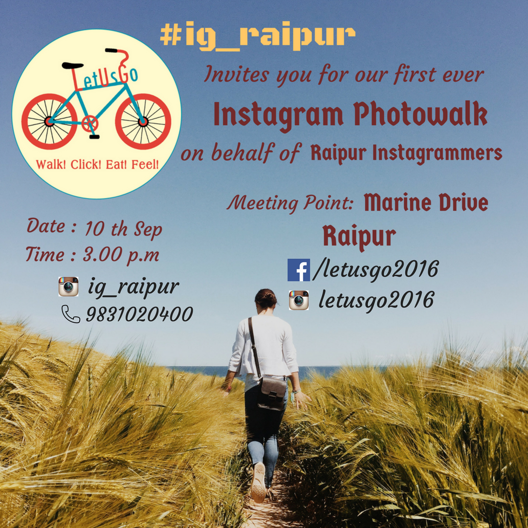 ig_raipur's tweet photo. Plz check out the details &amp; Register here for insta Photowalk
https://t.co/dTu31fYhdO @RaipurDist #ig_raipur #LetUsGoRaipur @LetUsGo12 https://t.co/PDZItO1H0t