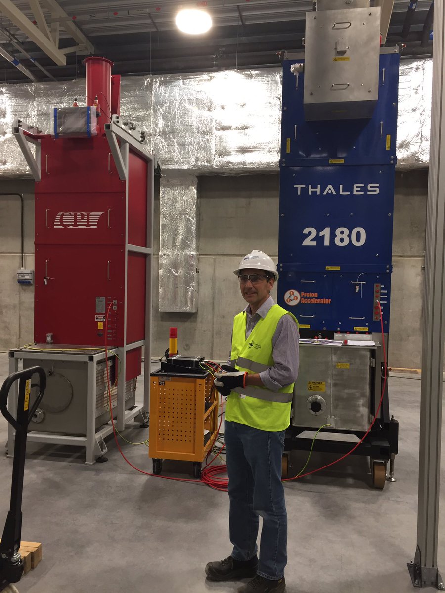MatsLindroos1's tweet photo. Installations under way at test stand 2 on the @essneutron site in the RF gallery building. WP leader M Jensen in front of 704 MHz klystrons https://t.co/hOvbHoWUXE