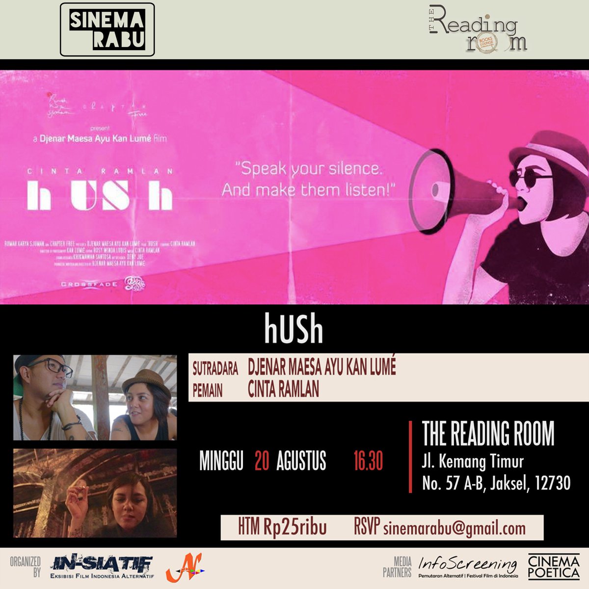 Di momen perayaan 72 tahun kemerdekaan republik, hadir kembali film <a href="/djenarmaesaayu/">Djenar Maesa Ayu</a> @KanLume tentang kemerdekaan perempuan. <a href="/ReadingRoomJkt/">The Reading Room</a>