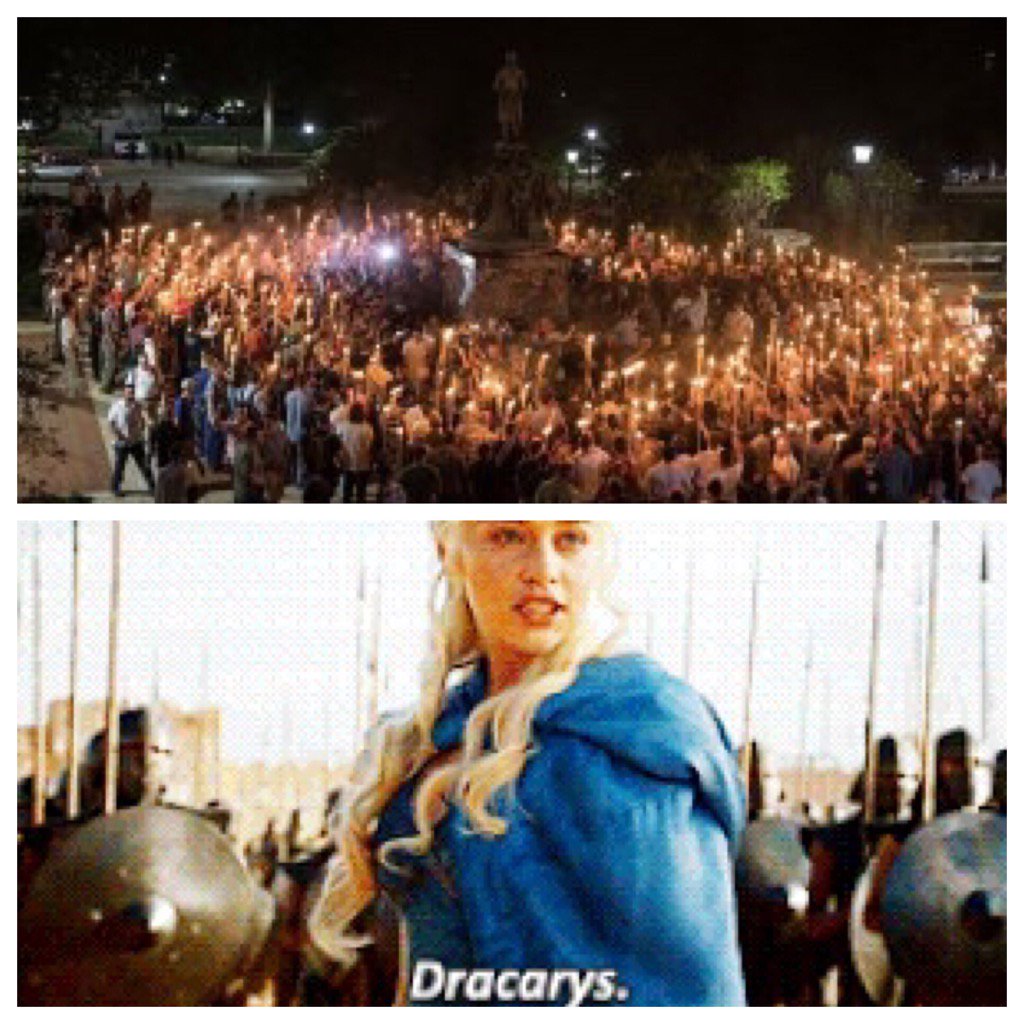 agathaacasiano's tweet photo. BREAKING NEWS there's been an attack on white supremacists just now by a #dragon #GOT #BreakingNews #Charlottesville https://t.co/PUEfHpScVv
