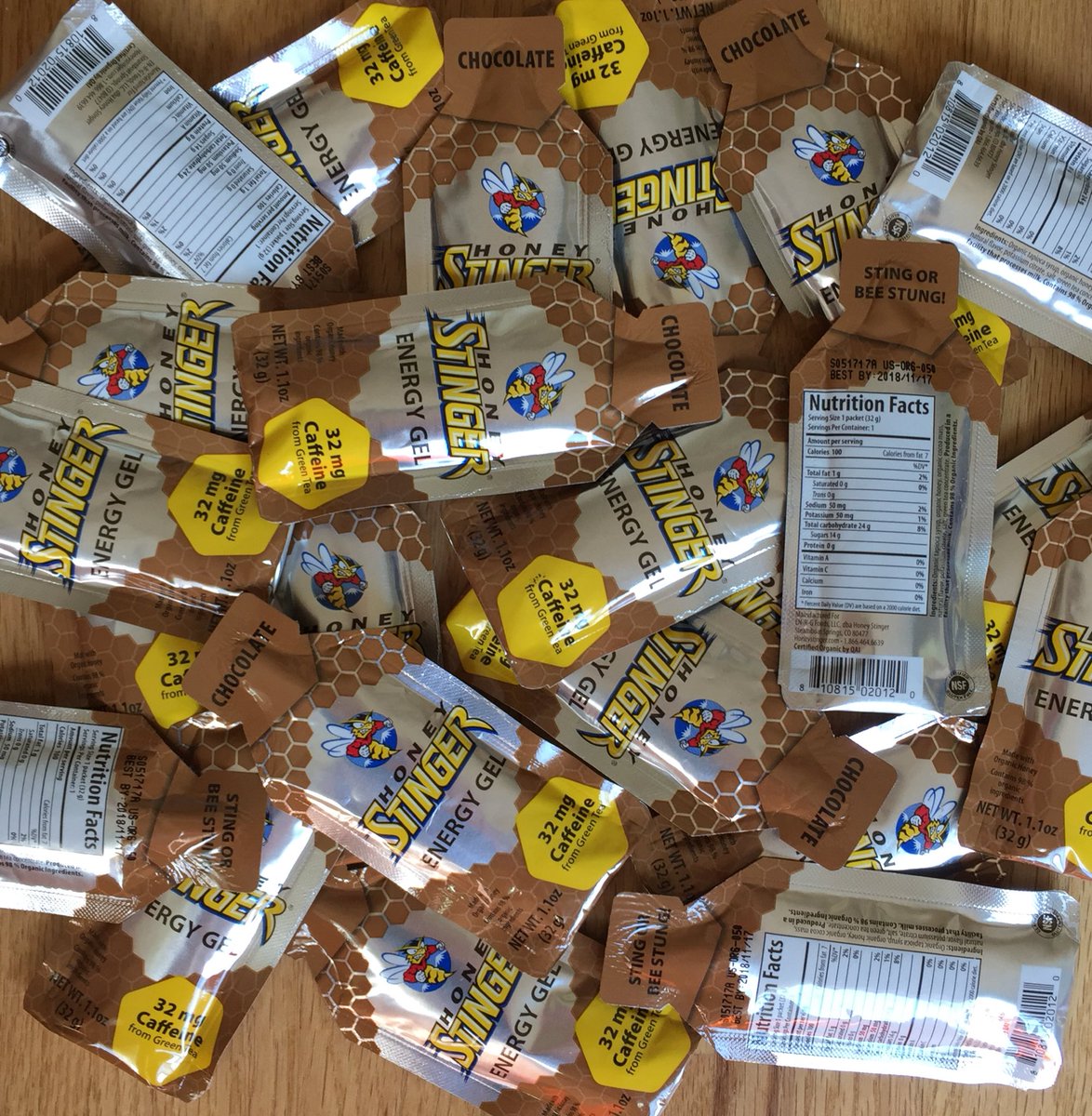 jmacruns's tweet photo. Hey @HoneyStinger-if you're looking to sponsor an everyday athlete, I'm your girl π#sooomanygels #honeystinger #runchat #bibchat #trailfuel https://t.co/X2Bl8vzT7l