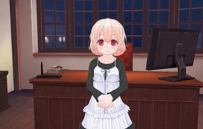 しずくさん。#伺か3d #伺かスクショ部 #ジャコウエンドウの温室 #CM3D2 