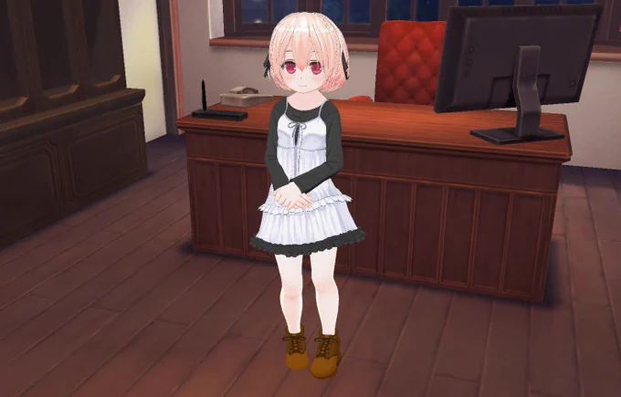 しずくさん。#伺か3d #伺かスクショ部 #ジャコウエンドウの温室 #CM3D2 