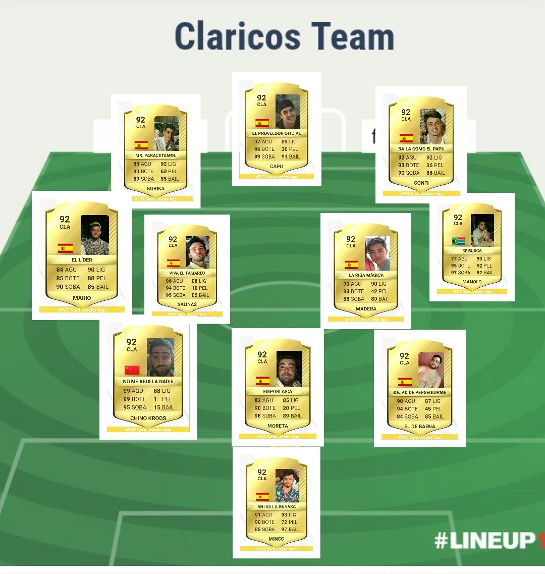Losclaricos's tweet photo. Movimiento de ultima hora en la alineacion de la #claricada2017 https://t.co/rEYTDOF86I