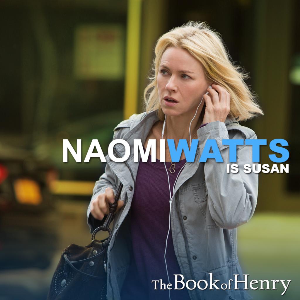 Naomi Watts plays Susan, a mother who relies the advice of her your son to keep her life in check. #TheBookOfHenry uni.pictures/TheBookOfHenry