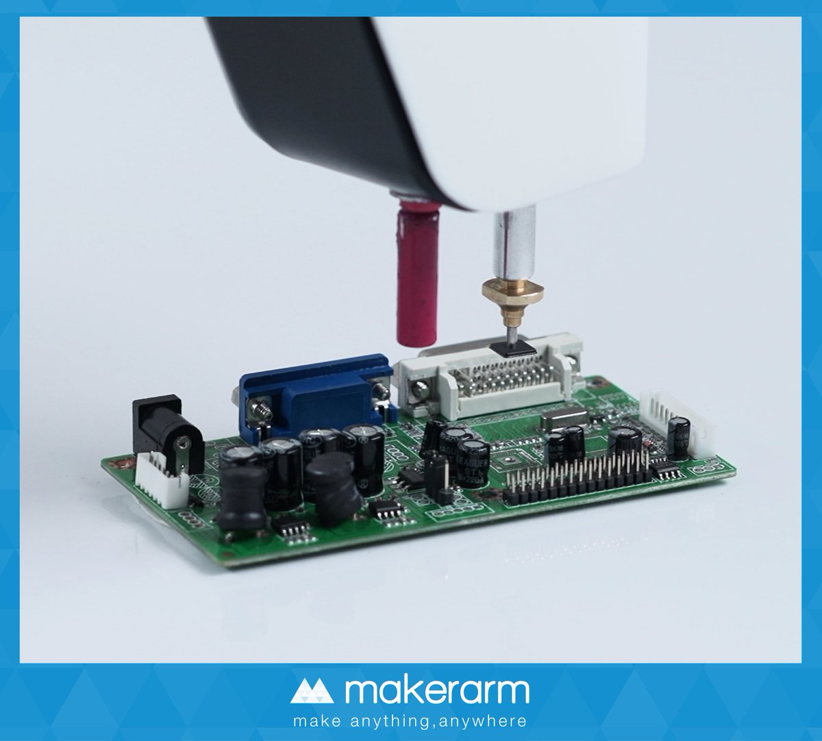 makerarm's tweet photo. Pick and place action! The precision with which Makerarm carries out this task is incredible. #makerarmmakes #makerarm https://t.co/KjIWkHcz6O