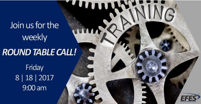 efesonline's tweet photo. We can't wait to hear from you on the EFES Round Table Call today at 9:00 a.m. CST. Call 206-402-0100 Conference ID: 149036#. #EFESCommunity https://t.co/udoB1ua02a
