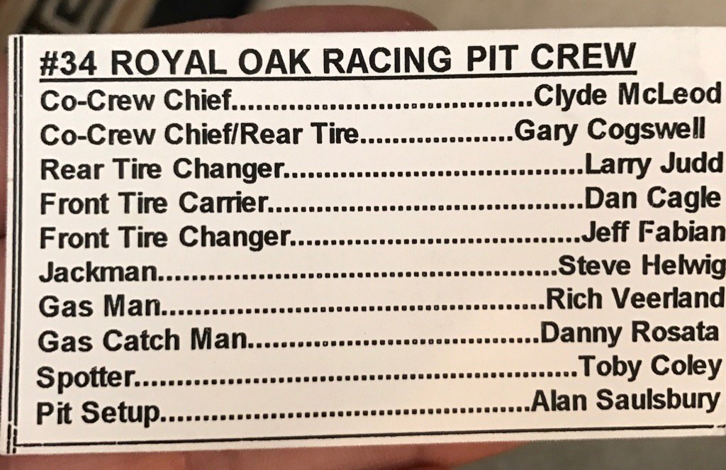 MattYocum's tweet photo. Found this cleaning out old files ....team and pit crew of racers. Miss Big Guy...#34team https://t.co/AayUgCCErp