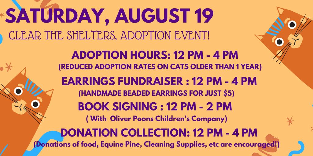 Tomorrow is the big day! You can find all the details here buff.ly/2w8EqRZ. #cleartheshelters #nbcct #CatsOfTwitter