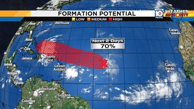 All eyes on this area in the Atlantic, early models for this area bring these showers & storms towards the Bahamas https://t.co/9v3SsssJRN