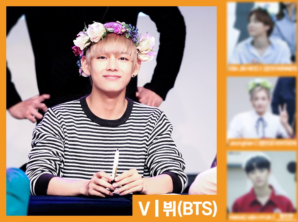 1theK's tweet photo. [RT it!] Pick the best idol who looks nice with a flower crown! 화관이 잘 어울리는 남자아이돌은? #V #뷔 #BTS #방탄소년단 https://t.co/8mHjWZ2VBH