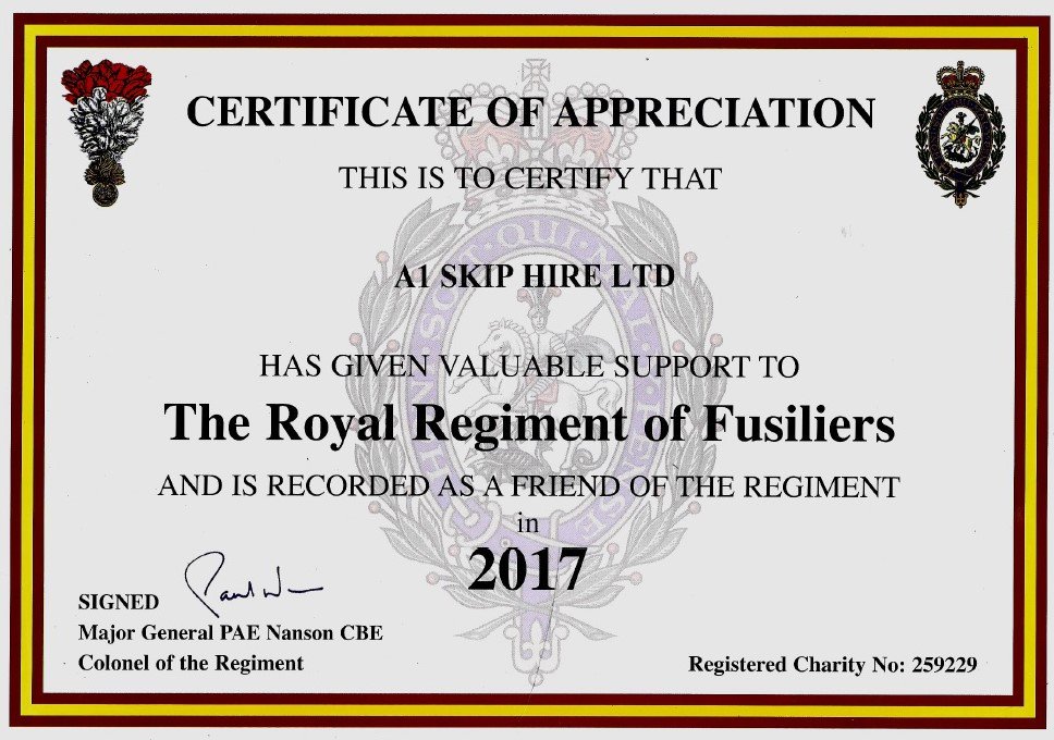 We are proud to be a friend of The Royal Regiment of Fusiliers again this year