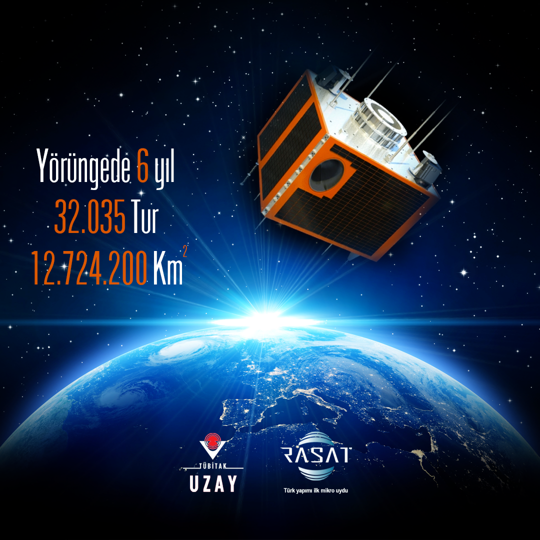 Tamamı #TUBİTAK'ın #Türk mühendisleri tarafından geliştirilip üretilen ilk yerli yer gözlem #uydumuz #RASAT yörüngedeki 6. yılını doldurdu.