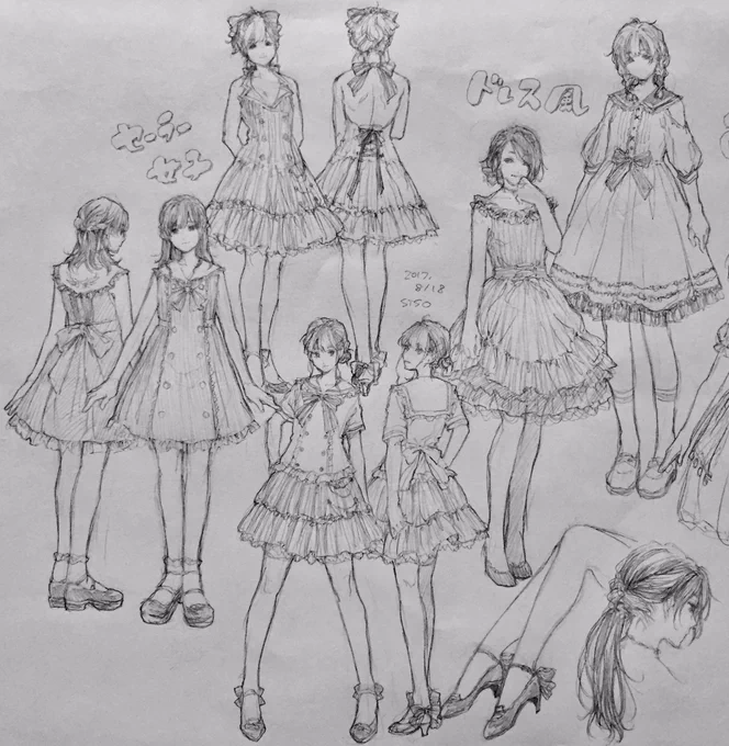 セーラー服なまら可愛い大好き
けど自分が魅力を感じて絵として描きたいと思うのは西洋ドレス系だから難しい 