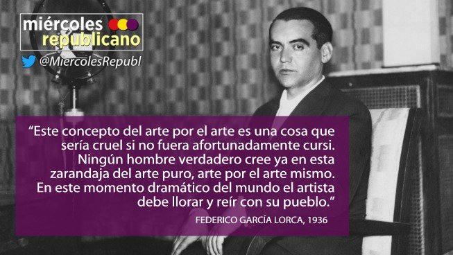 MiercolesRepubl's tweet photo. Se cumplen 81 años del asesinato del poeta y dramaturgo Federico García Lorca

https://t.co/ZH2ZjToPMU https://t.co/eo8iEQBbvC