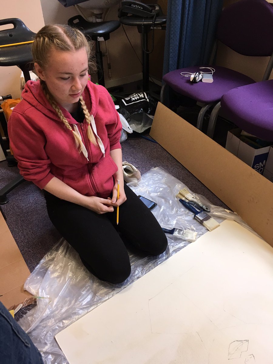 InspiraReshmaJ's tweet photo. Making a start on our mural in aid of mental health awareness @MindCharity #NCSCumbria #artistinresidence https://t.co/wGvCTCHEC6