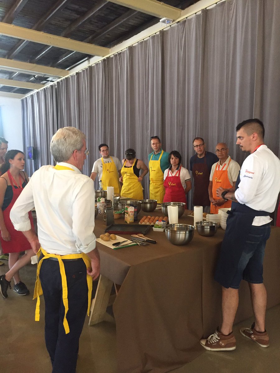 And now for the cookery school ... #BratislavaFam learns the secrets of Slovak gastronomy