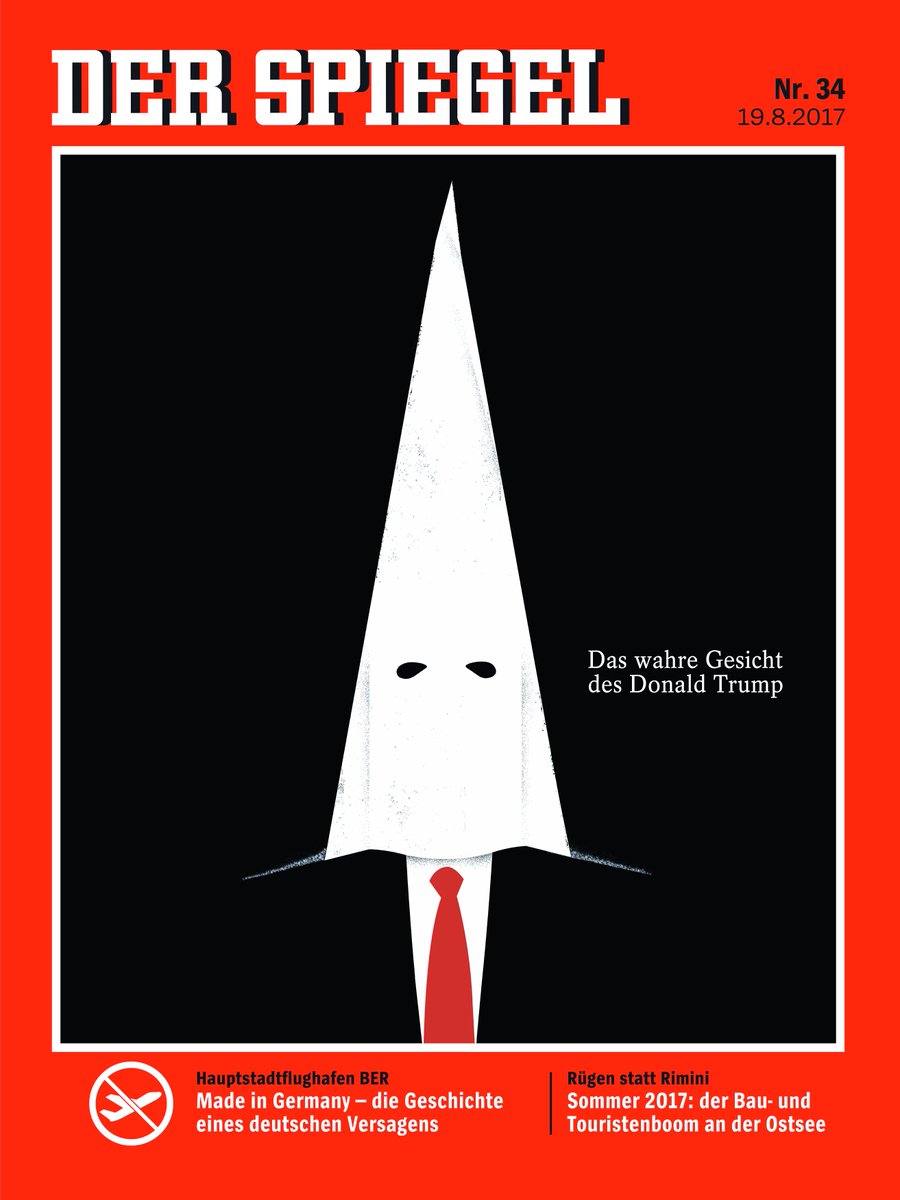 Der Spiegel, Ku Klux Klan maskeli Trump’ı kapağına taşıdı