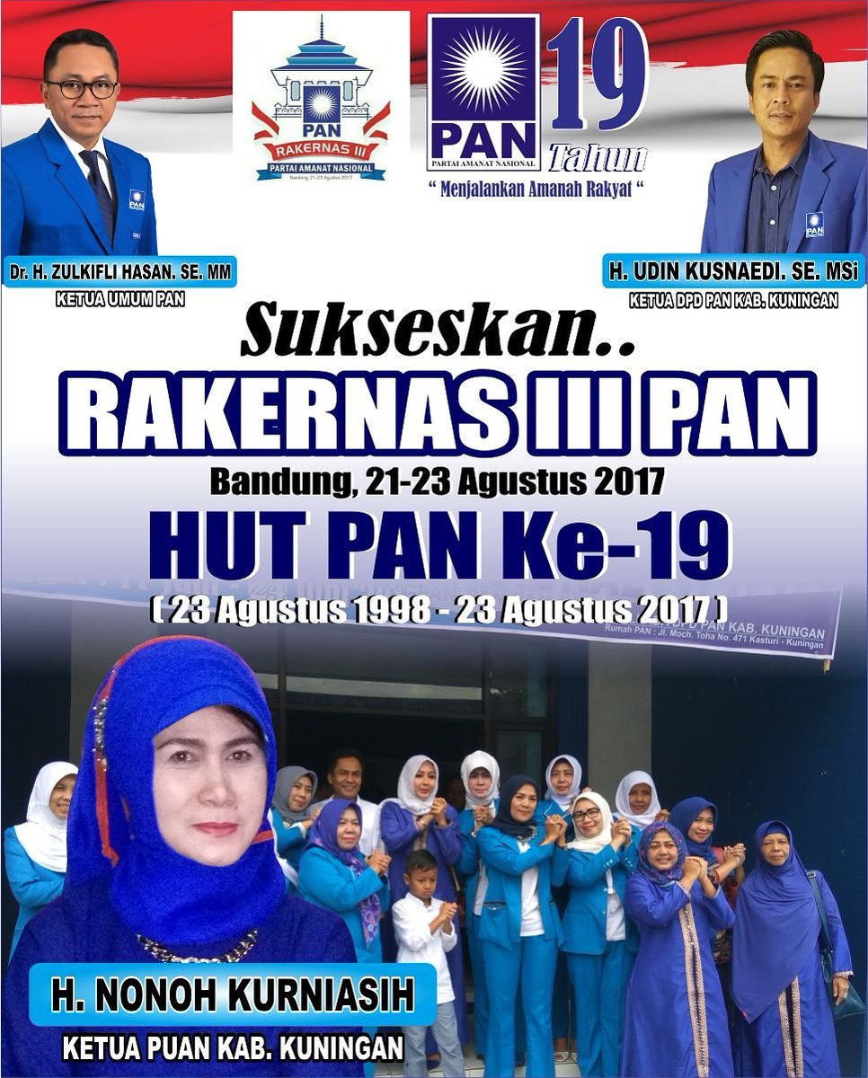 dpdpankuningan's tweet photo. PUAN Kab. Kuningan siap mensukseskan RAKERNAS III PAN
JAYALAH PARTAIKU
Selamat HUT PAN Ke - 19
#kadersiap
#panmenang
#uk1forkuninganbersatu https://t.co/9BCE0D6m3O