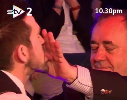 It is with a heavy heart that I must report Alex Salmond had his hand licked by a hypnotist on STV2 last night.