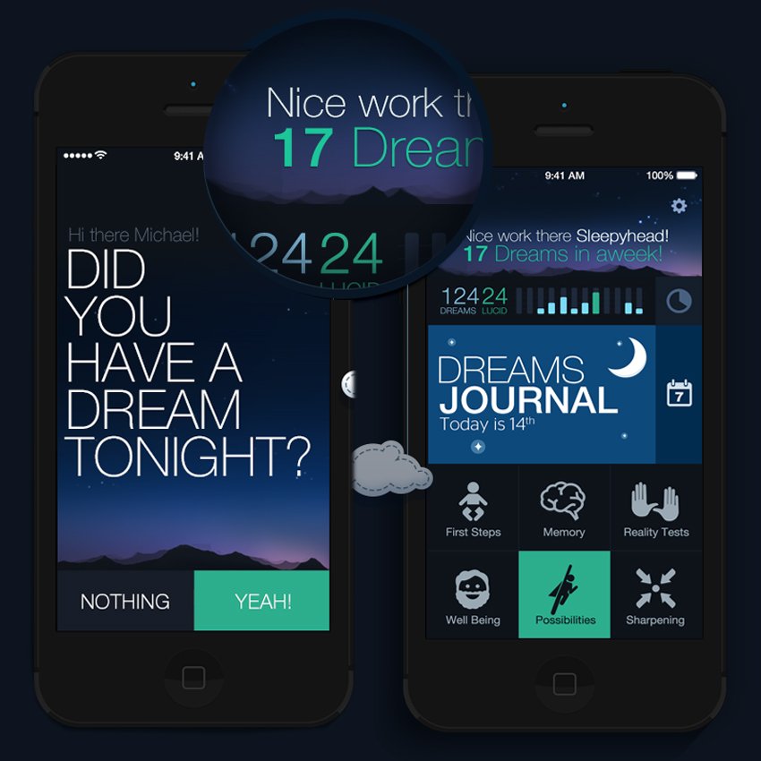GoWebDesignPro's tweet image. Dreaming App: an  app with dream journal and guides to achieve lucid dreams #WebDesignPro #dream #night #health #fit #apps #appdesign #love