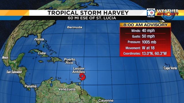 Here is the new advisory on T.S. Harvey. Tropical storm winds & heavy downpours occurring over the Islands. https://t.co/cndaU5j3HT