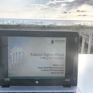 A little #woto this morning from the OBX to prep for <a href="/KSig0410/">Jonathan Marcinko</a>'s district kickoff meeting next weekend. #WorkhardPlayhardWorkharder