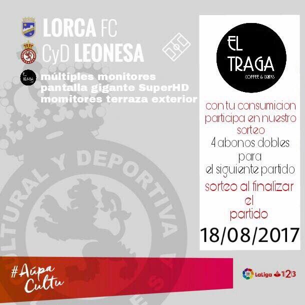eltragaLEON's tweet photo. Si vienes hoy a ver el partido,sorteo de 4 abonos dobles para el próximo partido con cada consumición 
#aupacultu
#lacultuesdesegunda https://t.co/uILCXg9oJL