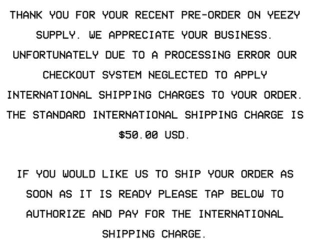 yeezy supply international shipping