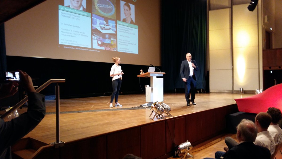 Way to represent covestro at the presentation event of the <a href="/sonnenwagen/">Team Sonnenwagen Aachen ☀️</a> event at the RWTH Aachen Julia and Karsten! #proudtobepartofit