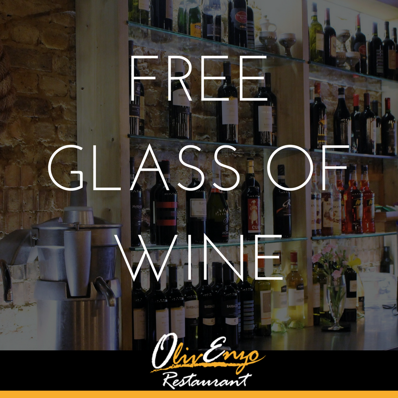 GET A FREE GLASS OF WINE WHEN YOU EAT AT OLIVENZO! Head over to our Facebook page to find out how!  🍷🍷🍷 ow.ly/KzZX30es1ef #BeckbromFL