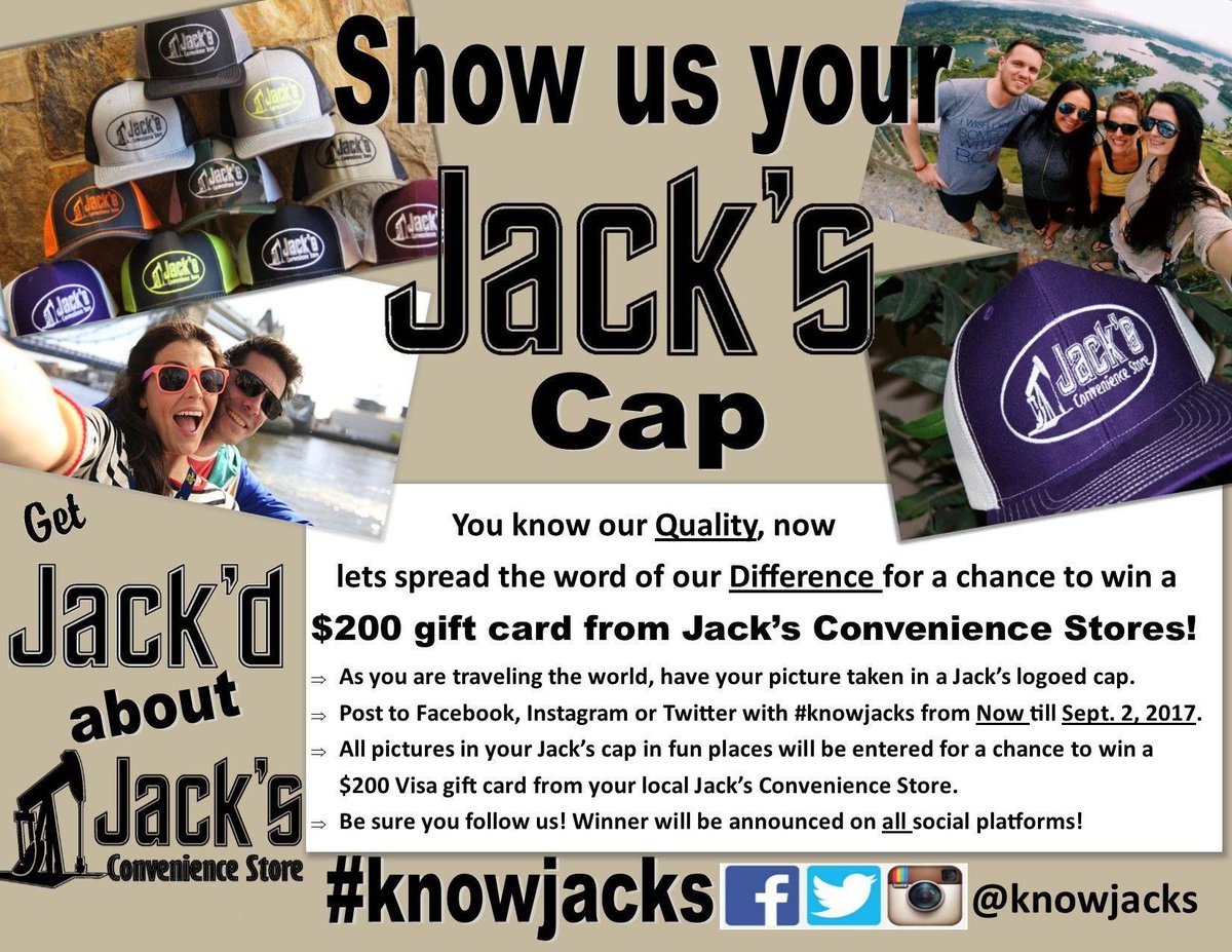 KnowJacks's tweet photo. Time is ticking away!  Post a pic of you in your Jack's cap and you could win a $200 Visa gift card.  #knowjacks https://t.co/iHfjgYHMpY
