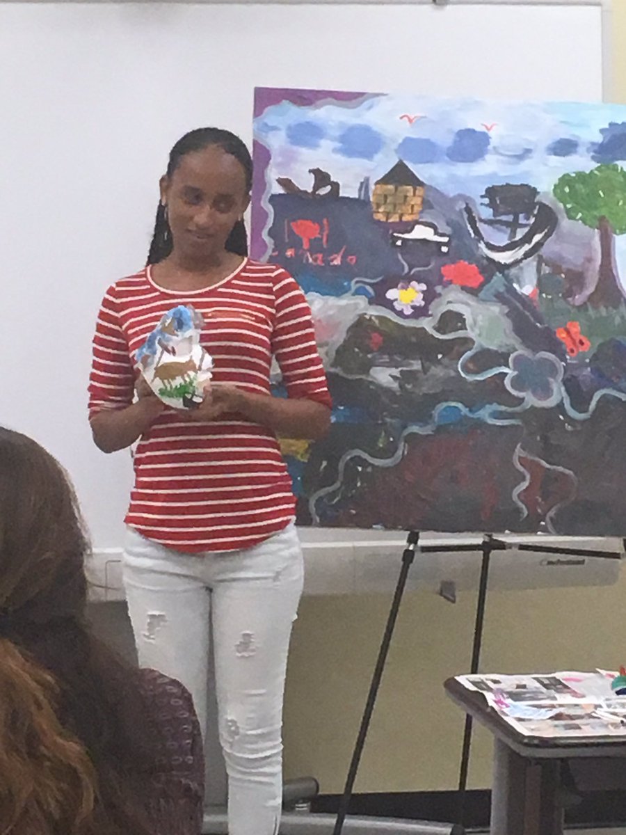 CDCDurham's tweet image. Participants of Creative Community Art Project showed off their final masks &amp;amp; shared how their home countries and Canada inspired their art