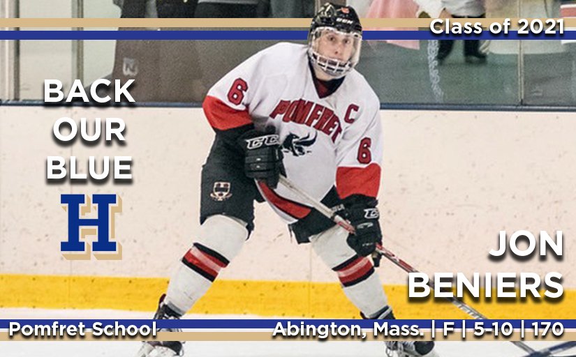 HamCollMHock's tweet photo. Forward Jon Beniers captained @Pomfret_Hockey to a Small School Championship this past season, leading the team w/ 40p in 28gp #backourblue https://t.co/2sgmgHlEju