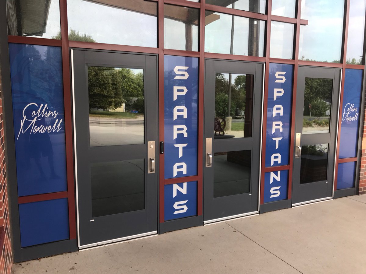 SportsG87's tweet photo. Fresh entrances at Collins-Maxwell schools! #CMSpartans https://t.co/ToELcjvuyu