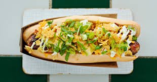 This weekends Special @GoodRobotBrew The Fritos Pie Dog- beef &amp; bean chili, aged cheddar, avocado, cilantro sour cream and crushed Fritos