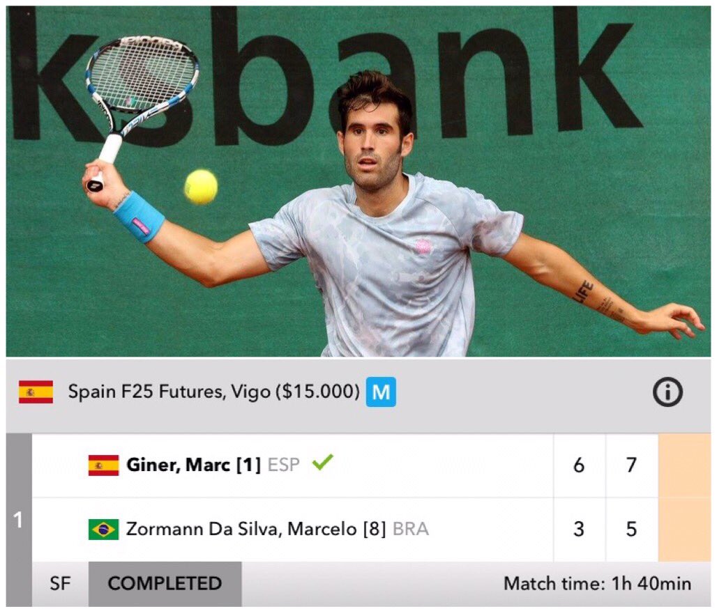 ¡Luchará por el título! <a href="/marcginer10/">Marc Giner</a> sigue sin ceder sets en #Vigo y disputará mañana su tercera final de la temporada. ¡Vamos a por la 🏆!