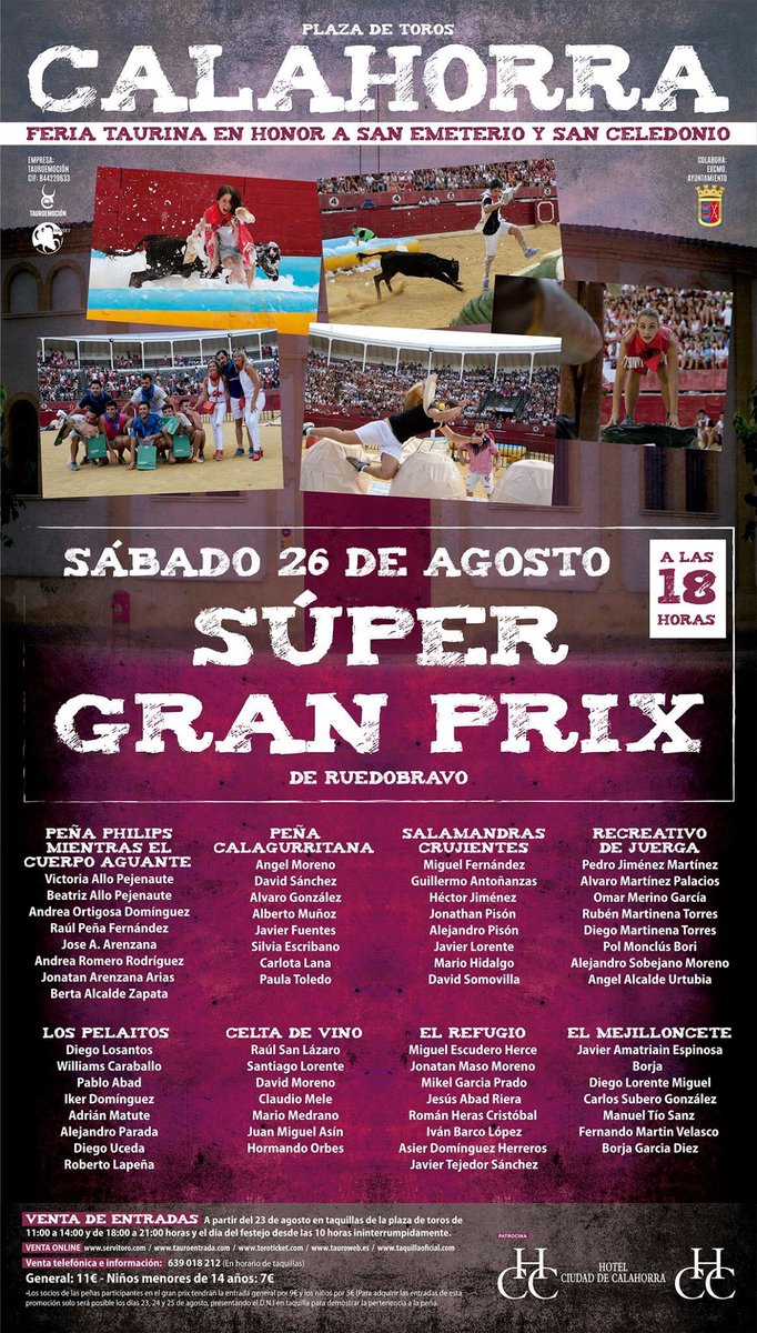 Gran Prix Peñas y cuadrillas #Calahorra 2017 <a href="/somoslaphilips/">Peña Philips</a> <a href="/Calagurritana1/">PEÑA  CALAGURRITANA</a> <a href="/Tauroemocion/">Tauroemoción</a>