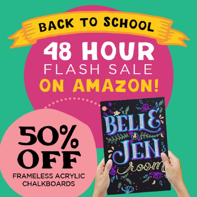VersaChalk's tweet photo. We're having our Back to school Flash sale on Amazon! on our Frameless Acrylic Chalkboard! What are you all waiting for? Hurry! #sale #art https://t.co/99h8IHHMpU